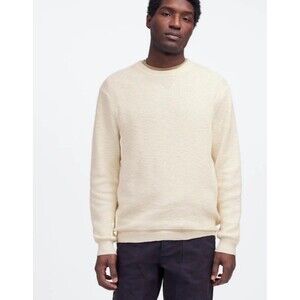 Madewell Sweater Mens Ivory White Waffle Knit Crewneck Pullover Top Sz Small